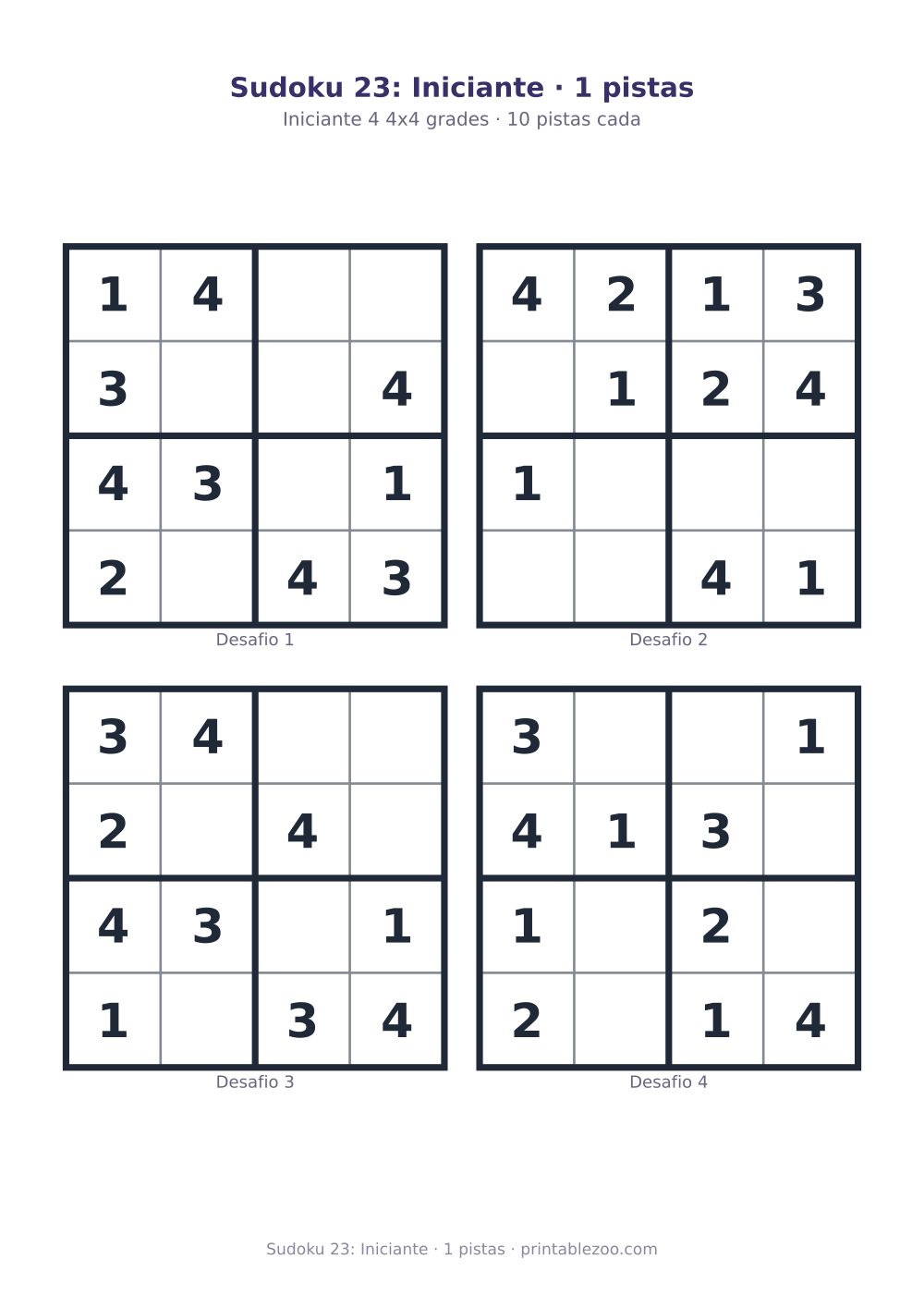 Prévia pronta para imprimir: Sudoku 23: Iniciante · 1 pistas, catálogo nº 230123