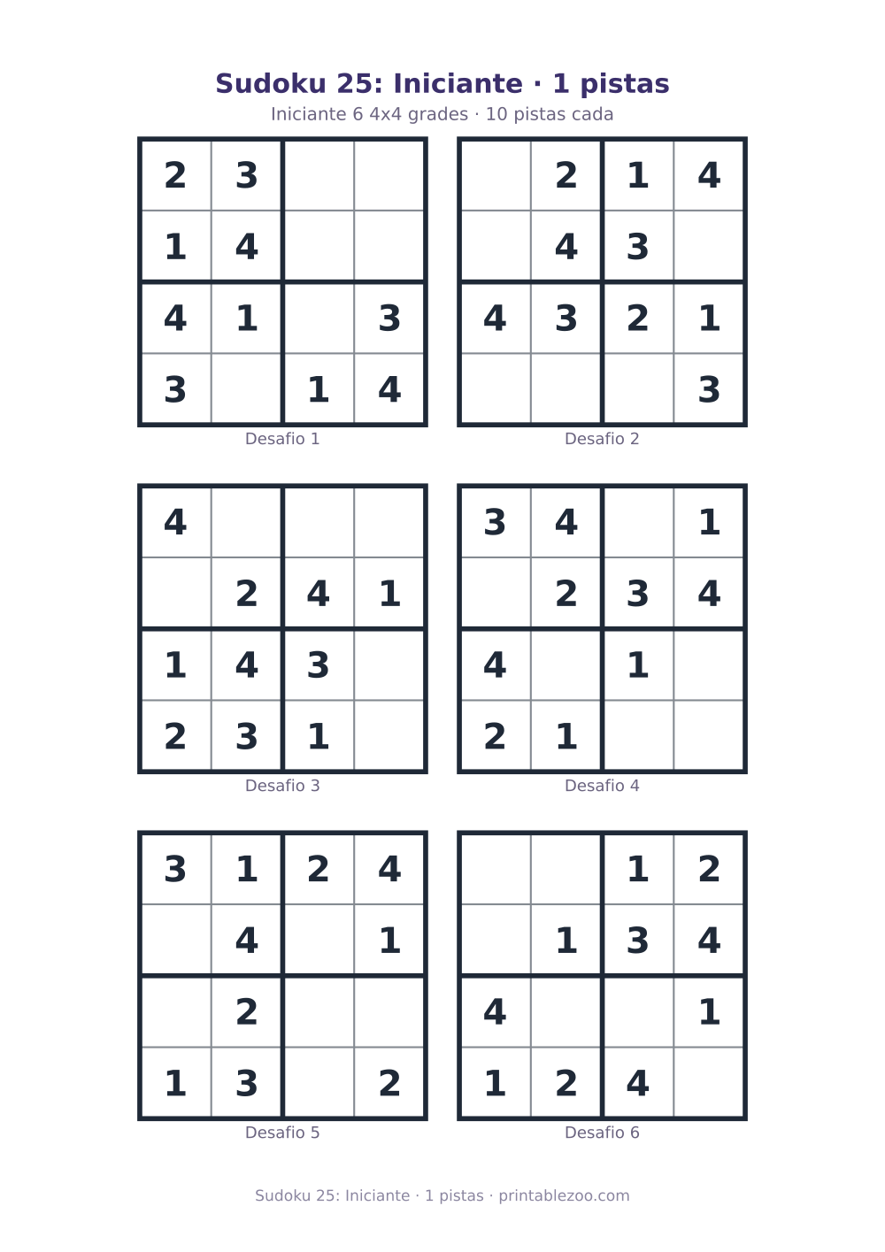 Prévia pronta para imprimir: Sudoku 25: Iniciante · 1 pistas, catálogo nº 230125