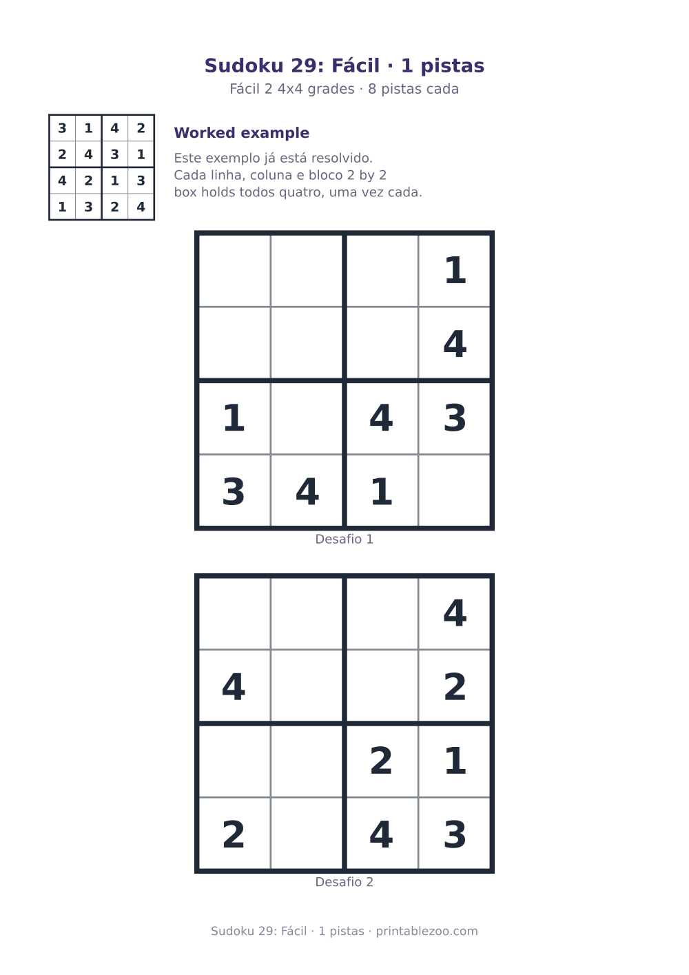 Prévia pronta para imprimir: Sudoku 29: Fácil · 1 pistas, catálogo nº 230129