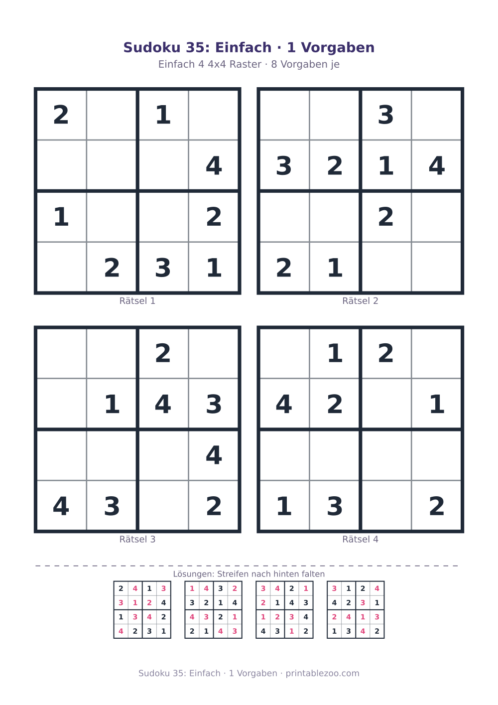 Sudoku 35: Einfach · 1 Vorgaben als druckfertige Vorschau, Katalognummer 230135
