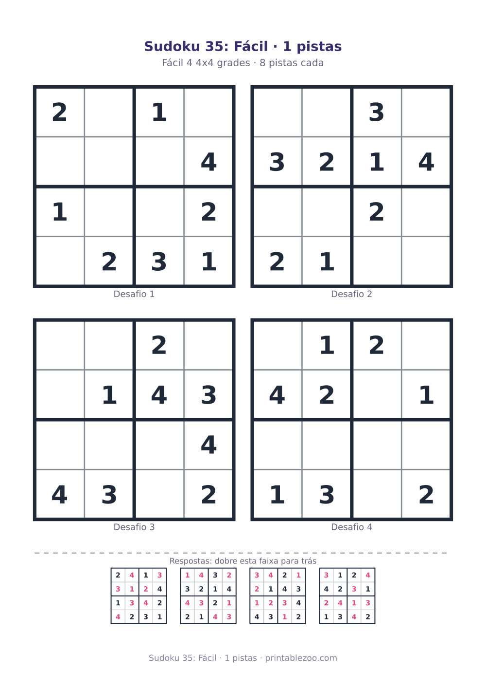 Prévia pronta para imprimir: Sudoku 35: Fácil · 1 pistas, catálogo nº 230135