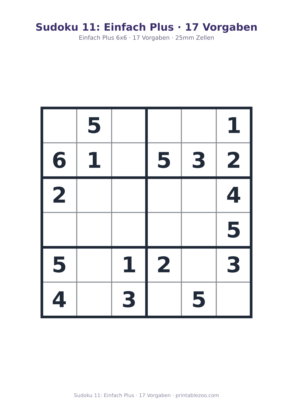 Sudoku 11: Einfach Plus · 17 Vorgaben als druckfertige Vorschau, Katalognummer 260205