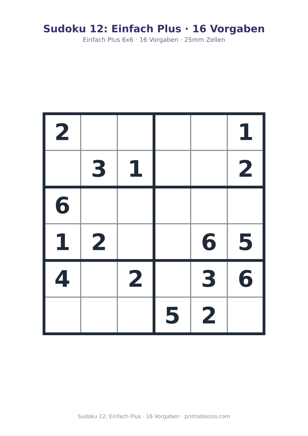 Sudoku 12: Einfach Plus · 16 Vorgaben als druckfertige Vorschau, Katalognummer 260206