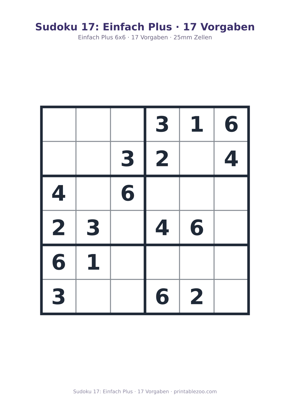 Sudoku 17: Einfach Plus · 17 Vorgaben als druckfertige Vorschau, Katalognummer 260305