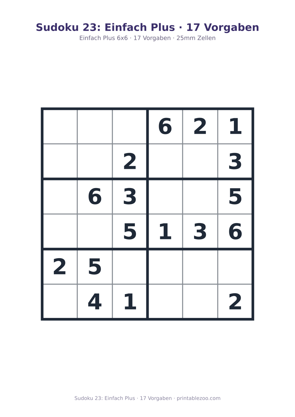 Sudoku 23: Einfach Plus · 17 Vorgaben als druckfertige Vorschau, Katalognummer 260405