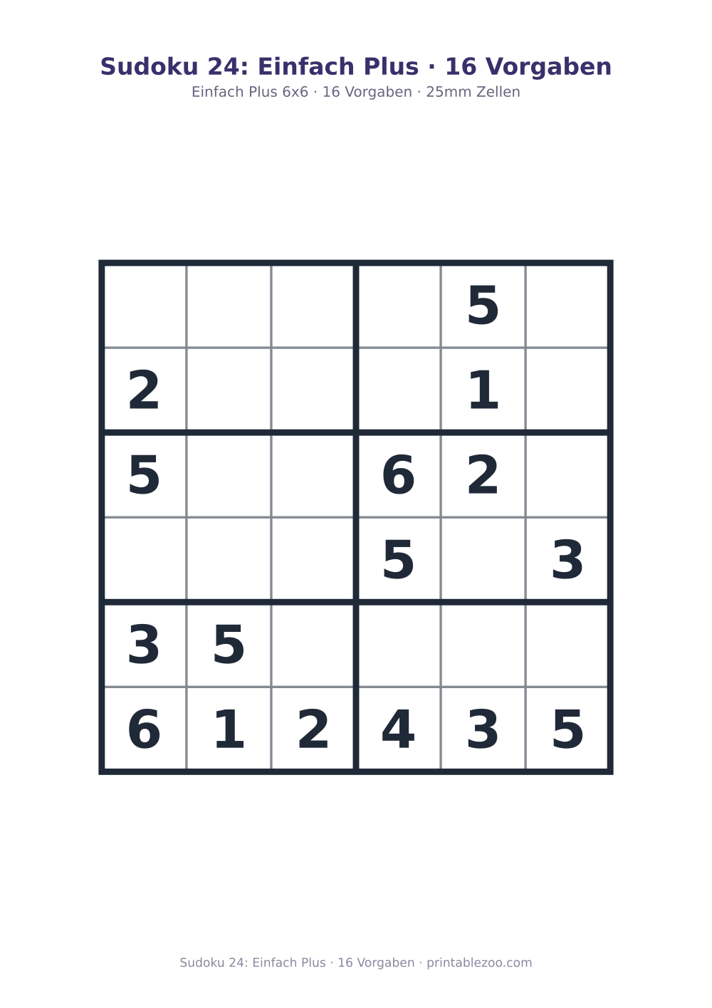 Sudoku 24: Einfach Plus · 16 Vorgaben als druckfertige Vorschau, Katalognummer 260406