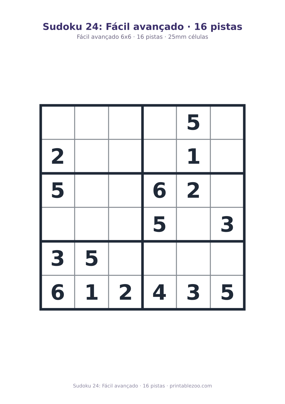 Prévia pronta para imprimir: Sudoku 24: Fácil avançado · 16 pistas, catálogo nº 260406
