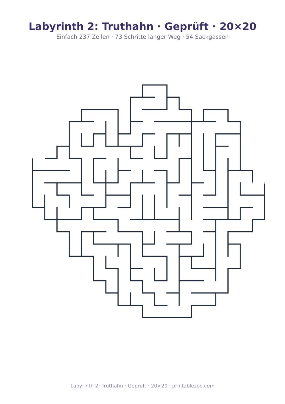 Labyrinth 2: Truthahn · Geprüft · 20×20 als druckfertige Vorschau, Katalognummer 159102