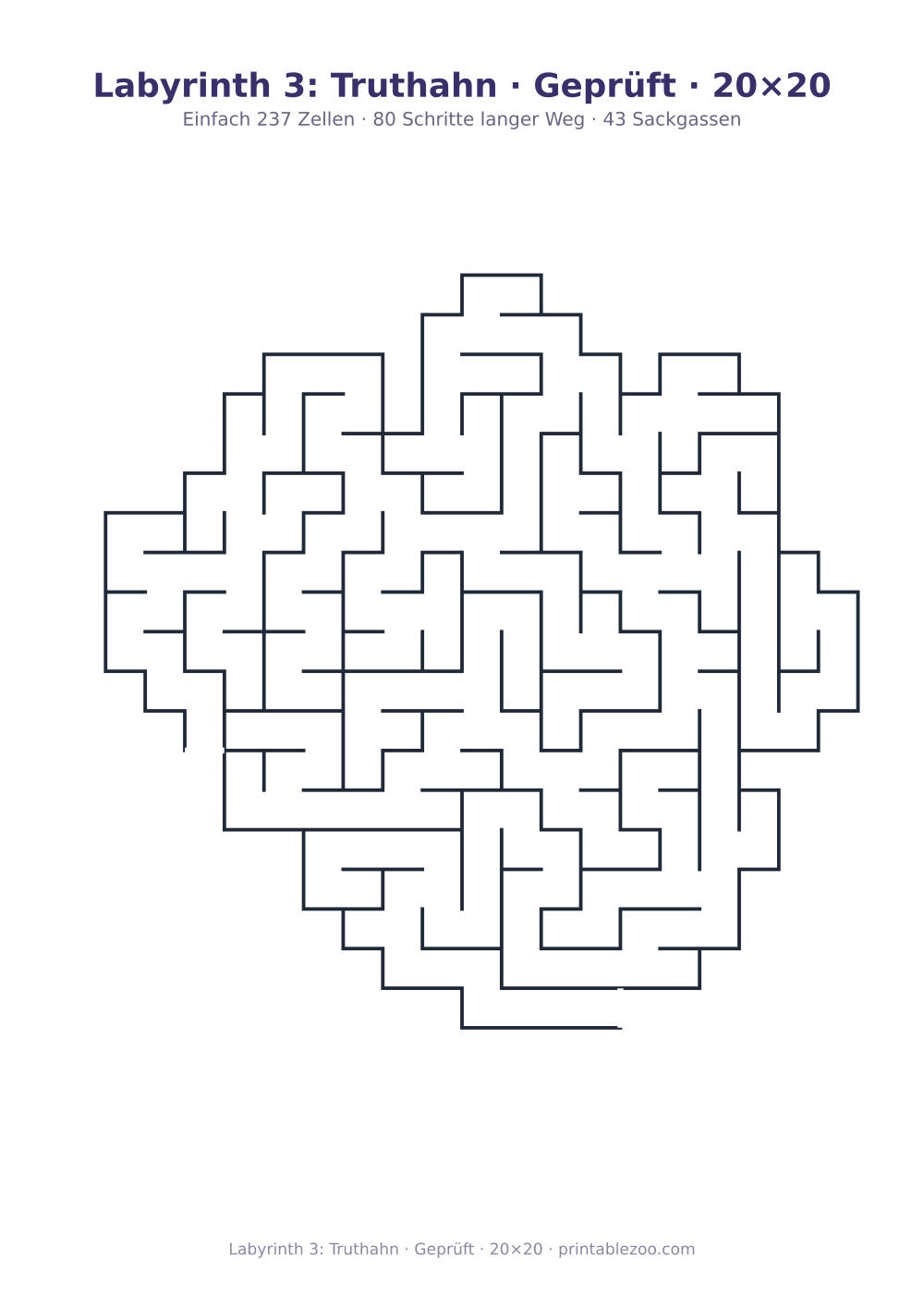 Labyrinth 3: Truthahn · Geprüft · 20×20 als druckfertige Vorschau, Katalognummer 159103