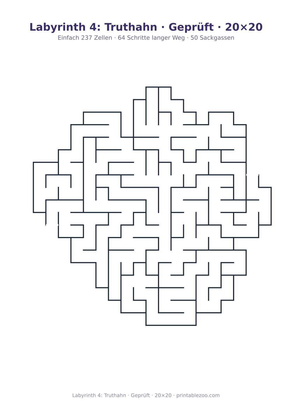 Labyrinth 4: Truthahn · Geprüft · 20×20 als druckfertige Vorschau, Katalognummer 159104