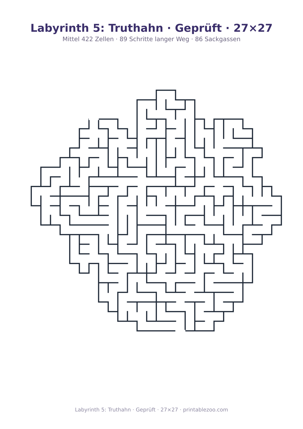 Labyrinth 5: Truthahn · Geprüft · 27×27 als druckfertige Vorschau, Katalognummer 159111