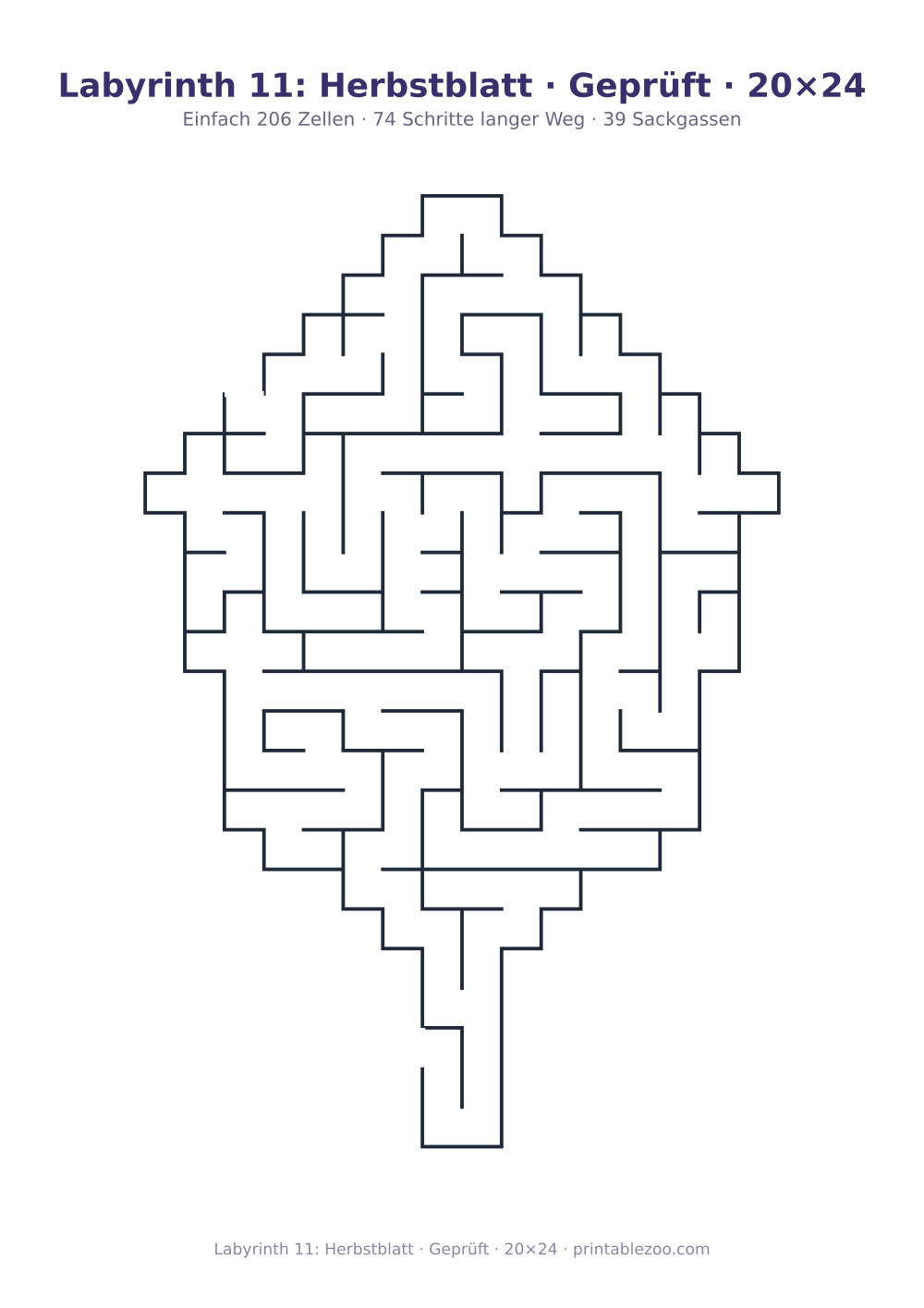 Labyrinth 11: Herbstblatt · Geprüft · 20×24 als druckfertige Vorschau, Katalognummer 159201