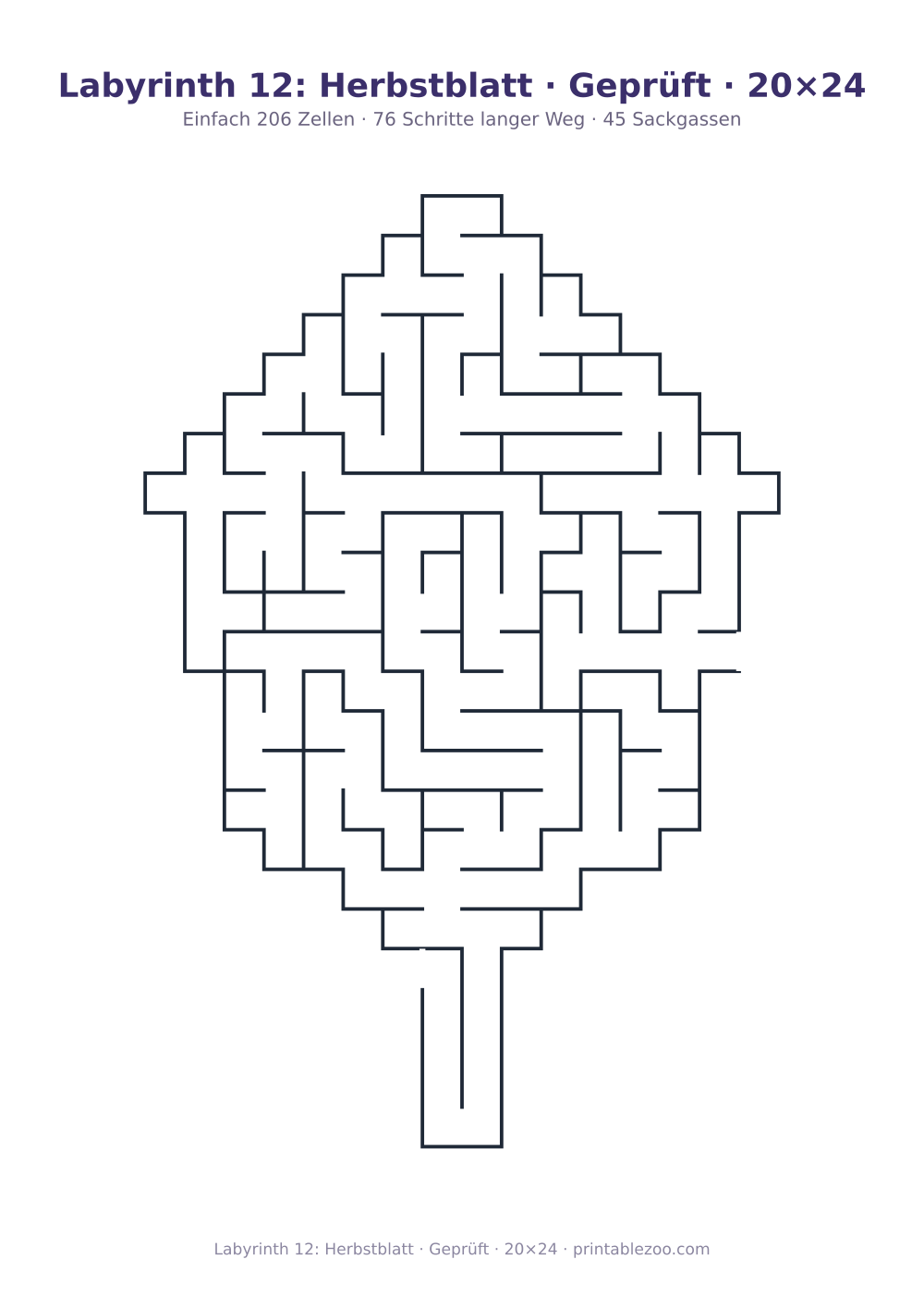 Labyrinth 12: Herbstblatt · Geprüft · 20×24 als druckfertige Vorschau, Katalognummer 159202