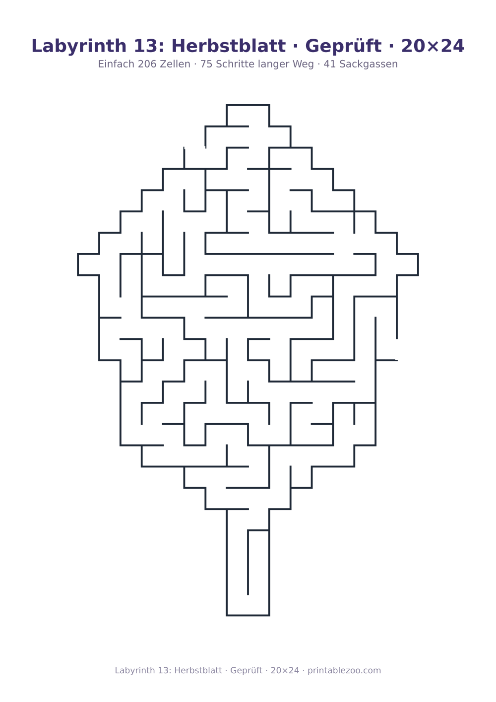 Labyrinth 13: Herbstblatt · Geprüft · 20×24 als druckfertige Vorschau, Katalognummer 159203