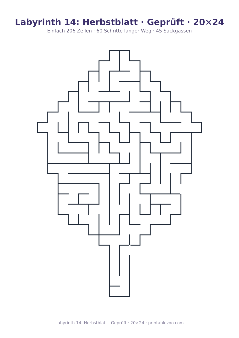 Labyrinth 14: Herbstblatt · Geprüft · 20×24 als druckfertige Vorschau, Katalognummer 159204