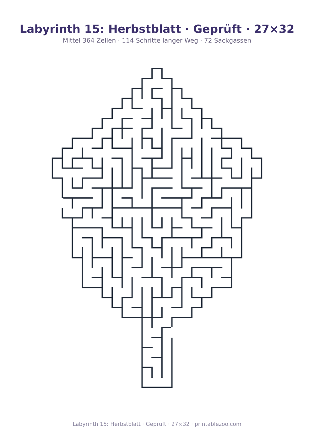 Labyrinth 15: Herbstblatt · Geprüft · 27×32 als druckfertige Vorschau, Katalognummer 159211