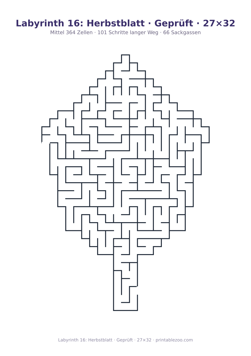 Labyrinth 16: Herbstblatt · Geprüft · 27×32 als druckfertige Vorschau, Katalognummer 159212
