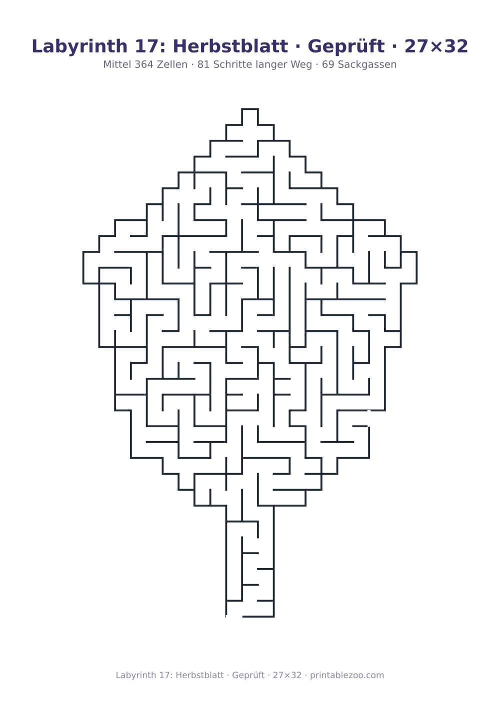Labyrinth 17: Herbstblatt · Geprüft · 27×32 als druckfertige Vorschau, Katalognummer 159213