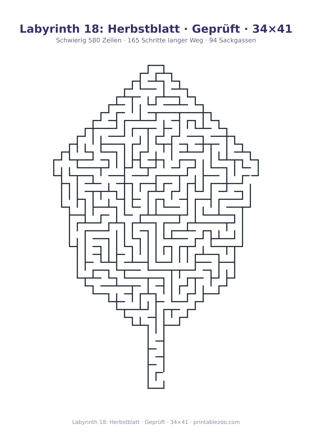 Labyrinth 18: Herbstblatt · Geprüft · 34×41 als druckfertige Vorschau, Katalognummer 159221