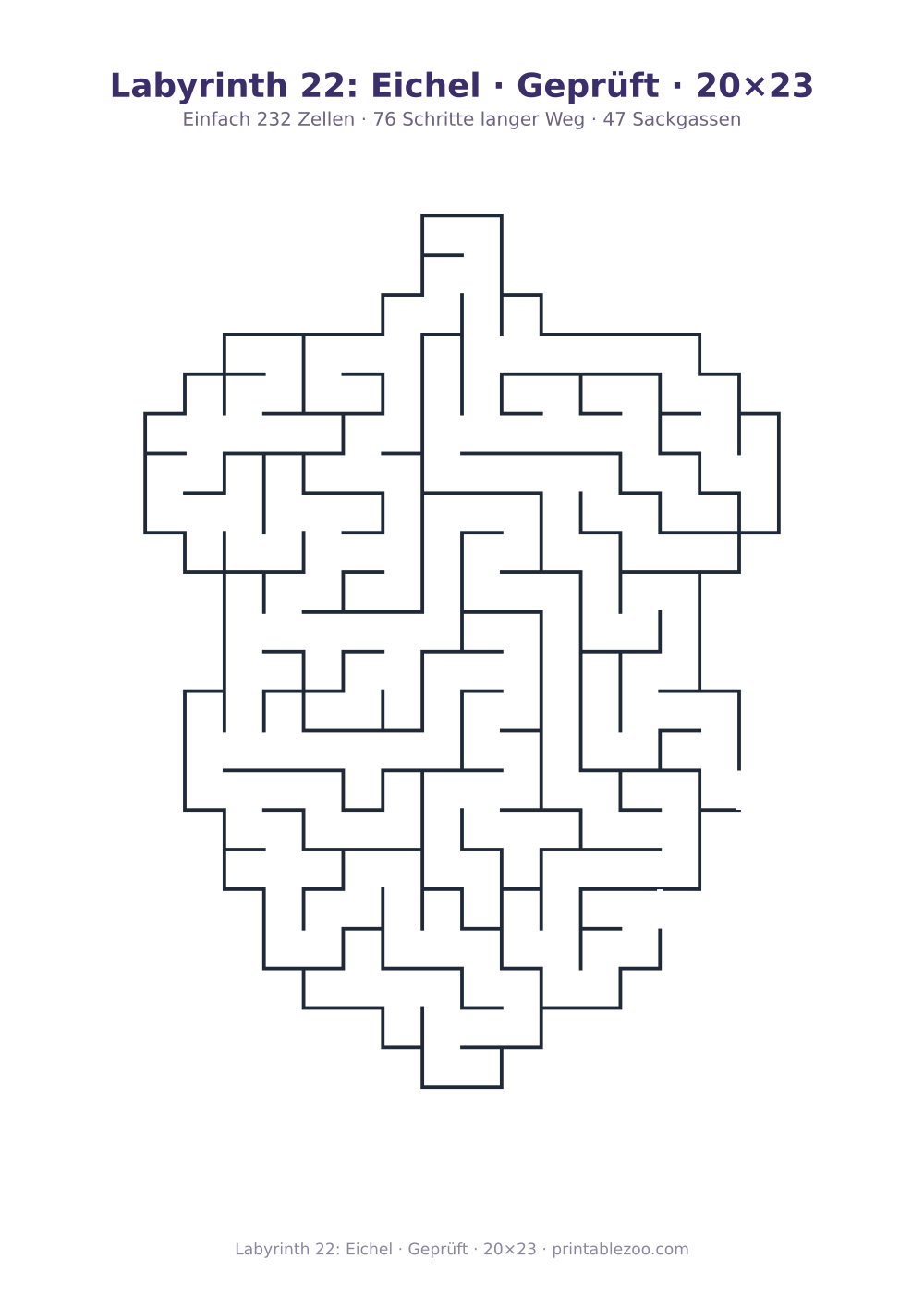 Labyrinth 22: Eichel · Geprüft · 20×23 als druckfertige Vorschau, Katalognummer 159302
