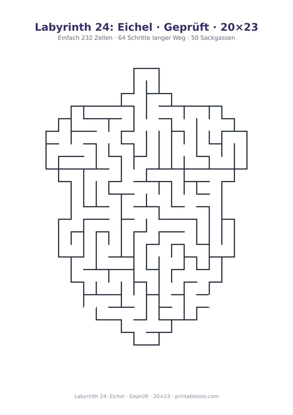 Labyrinth 24: Eichel · Geprüft · 20×23 als druckfertige Vorschau, Katalognummer 159304