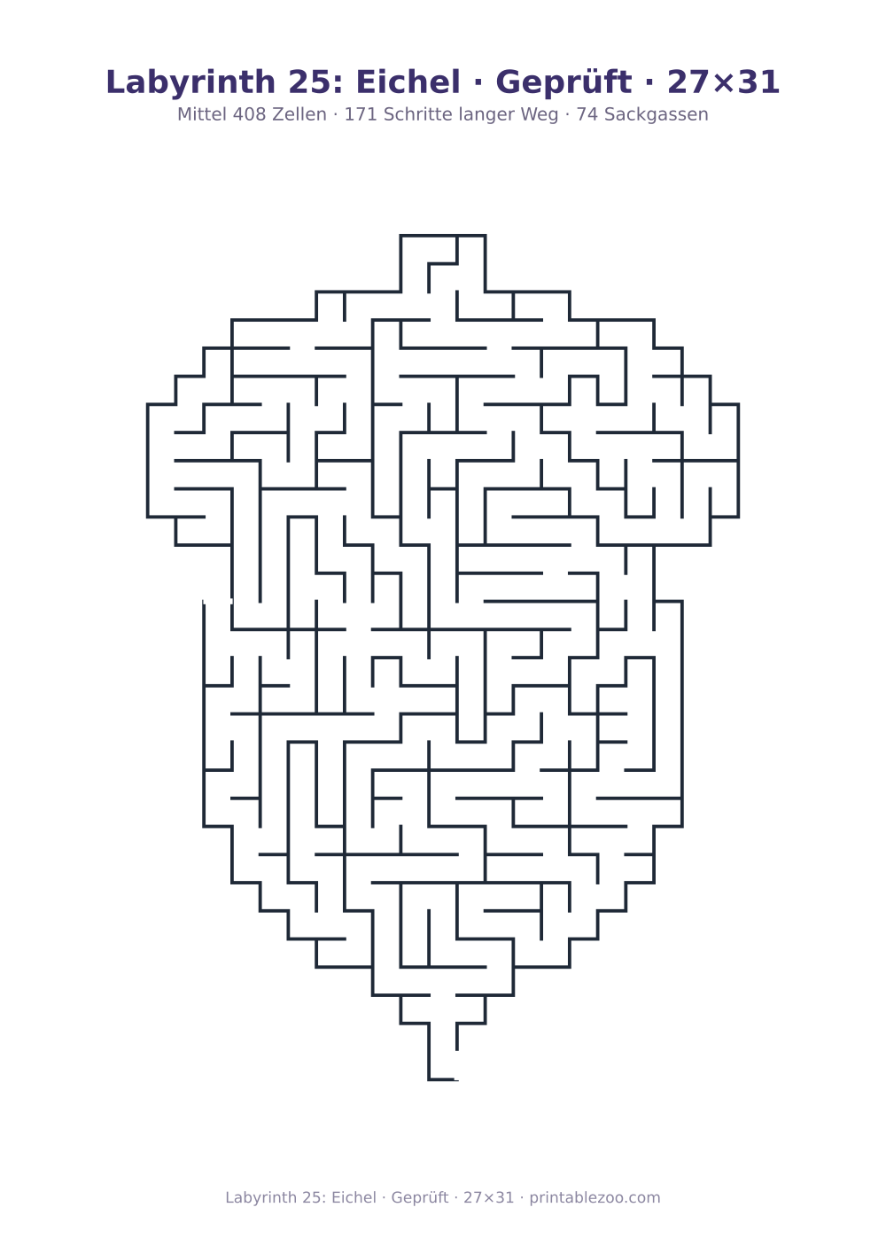 Labyrinth 25: Eichel · Geprüft · 27×31 als druckfertige Vorschau, Katalognummer 159311