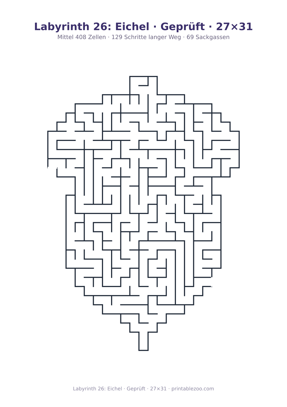 Labyrinth 26: Eichel · Geprüft · 27×31 als druckfertige Vorschau, Katalognummer 159312
