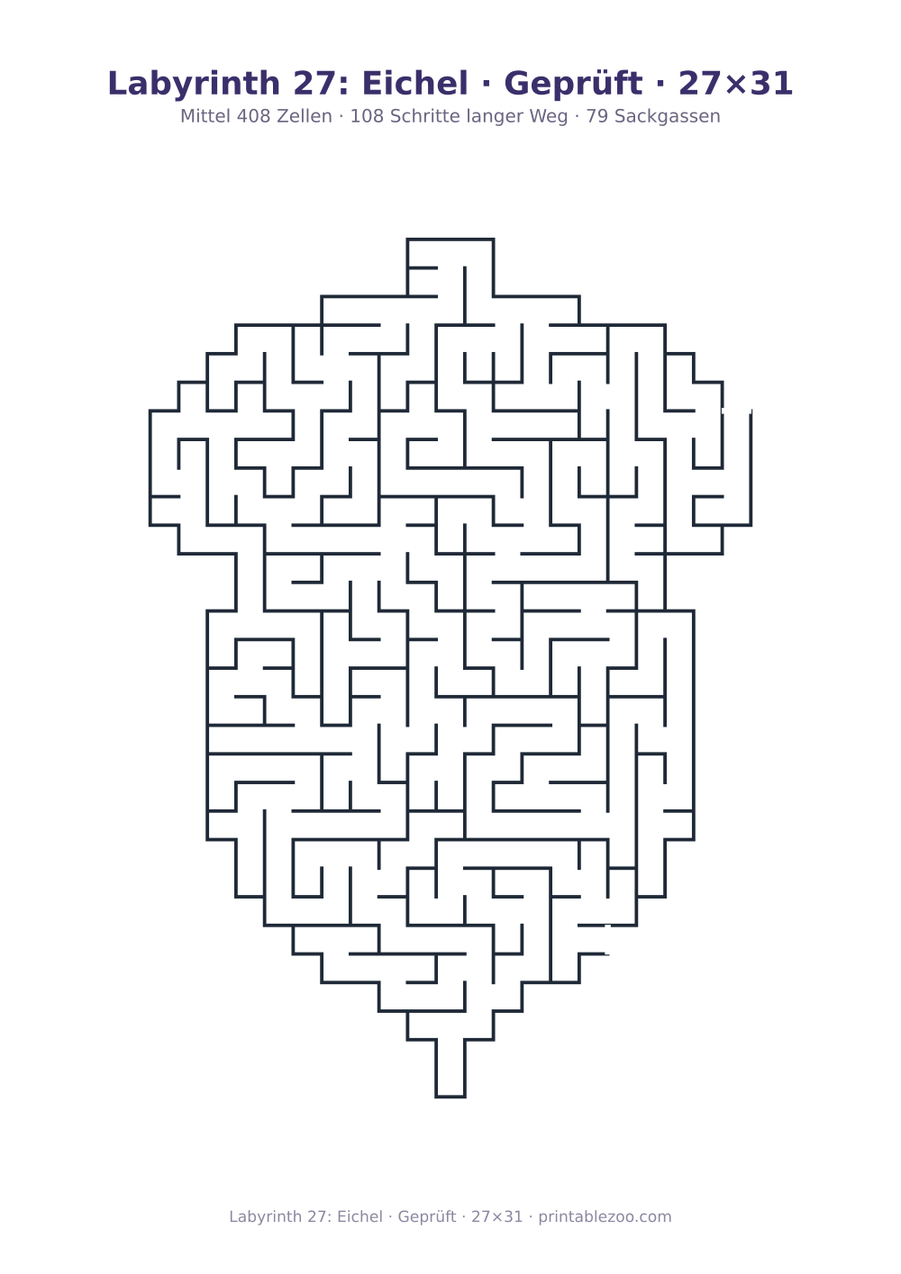 Labyrinth 27: Eichel · Geprüft · 27×31 als druckfertige Vorschau, Katalognummer 159313