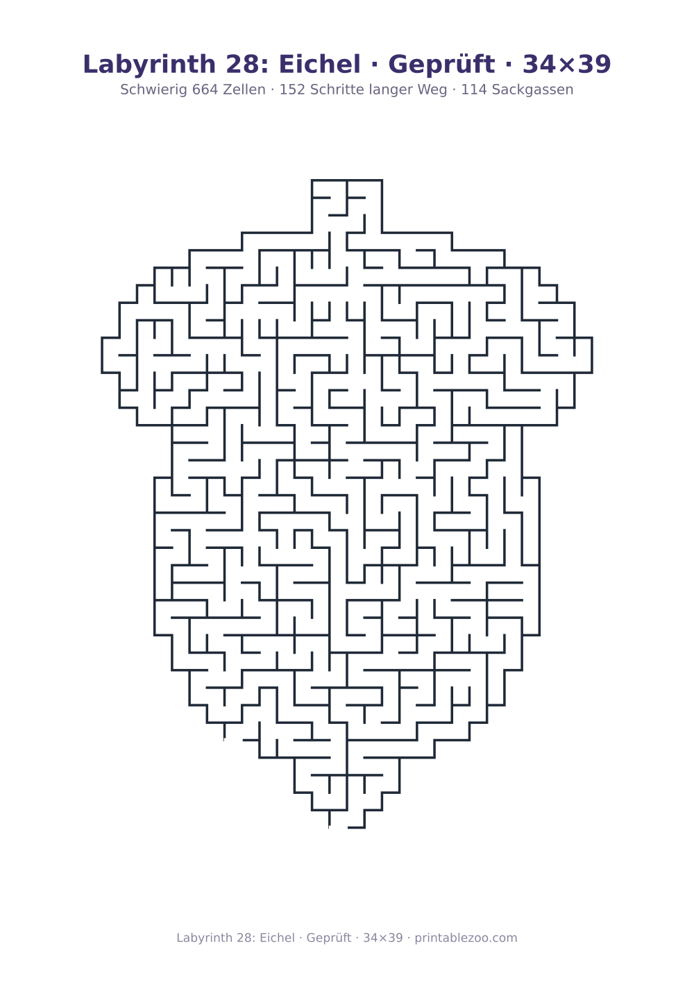 Labyrinth 28: Eichel · Geprüft · 34×39 als druckfertige Vorschau, Katalognummer 159321