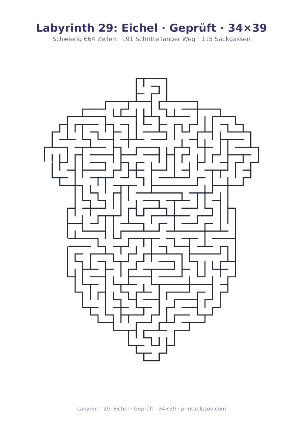 Labyrinth 29: Eichel · Geprüft · 34×39 als druckfertige Vorschau, Katalognummer 159322