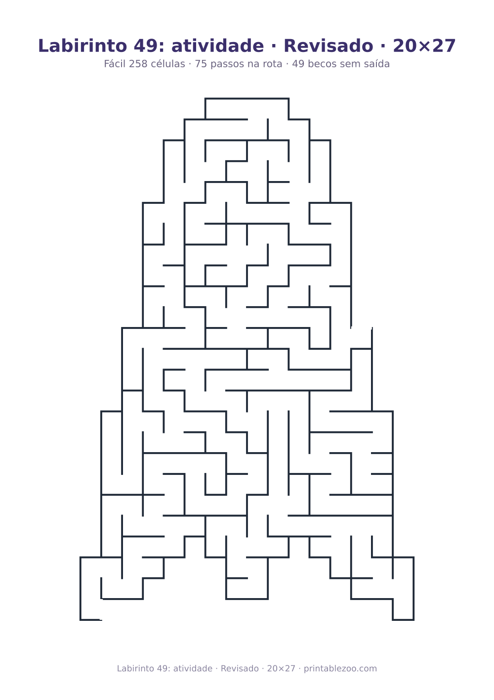 Prévia pronta para imprimir: Labirinto 49: atividade · Revisado · 20×27, catálogo nº 163401 Passatempo nº 163401.