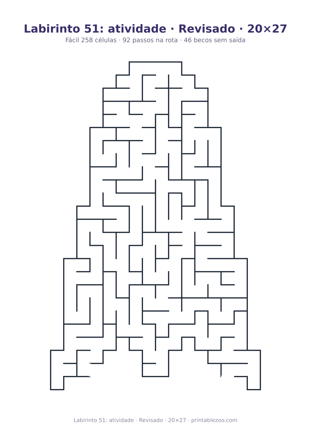 Prévia pronta para imprimir: Labirinto 51: atividade · Revisado · 20×27, catálogo nº 163403 Passatempo nº 163403.