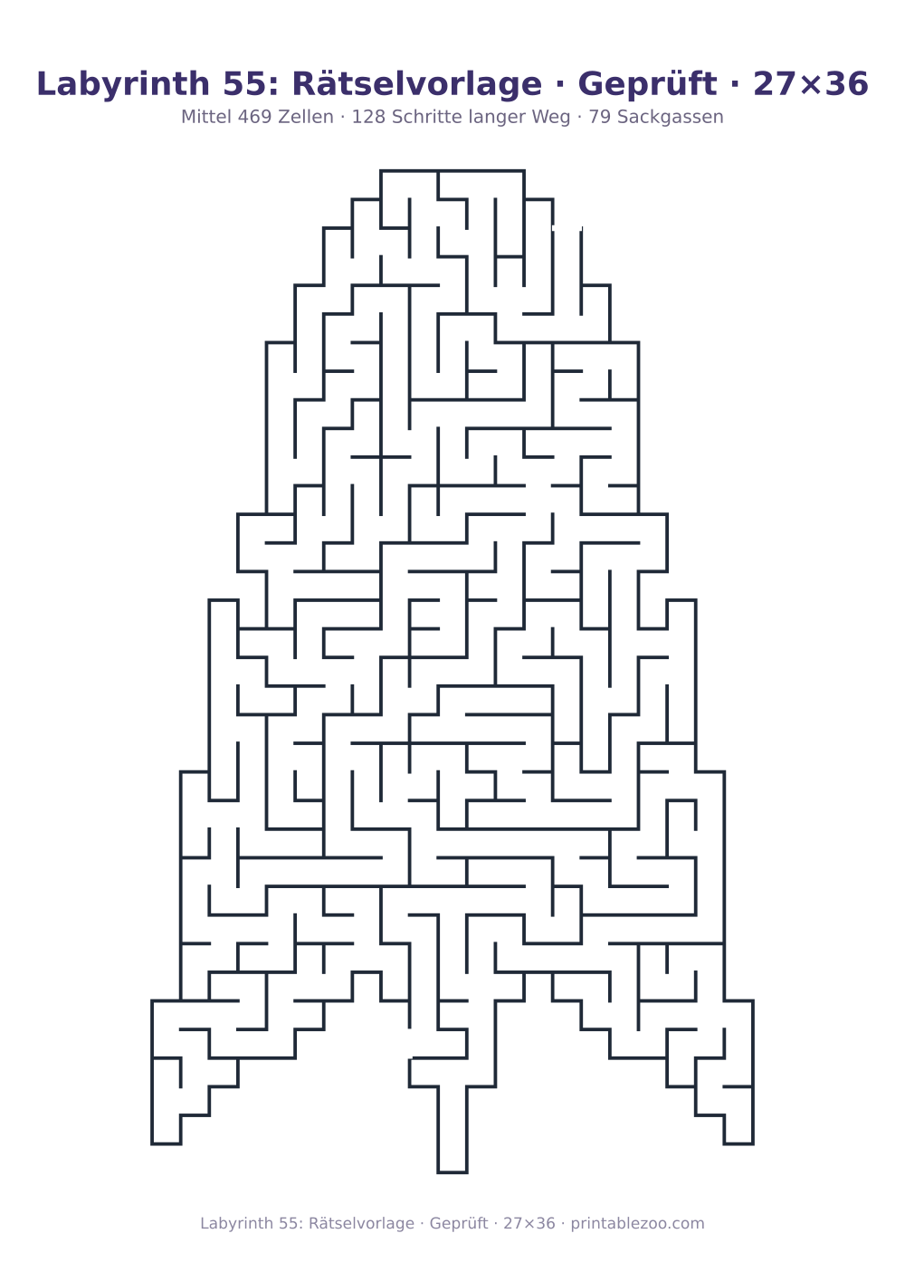 Labyrinth 55: Rätselvorlage · Geprüft · 27×36 als druckfertige Vorschau, Katalognummer 163413 Rätsel Nr. 163413.