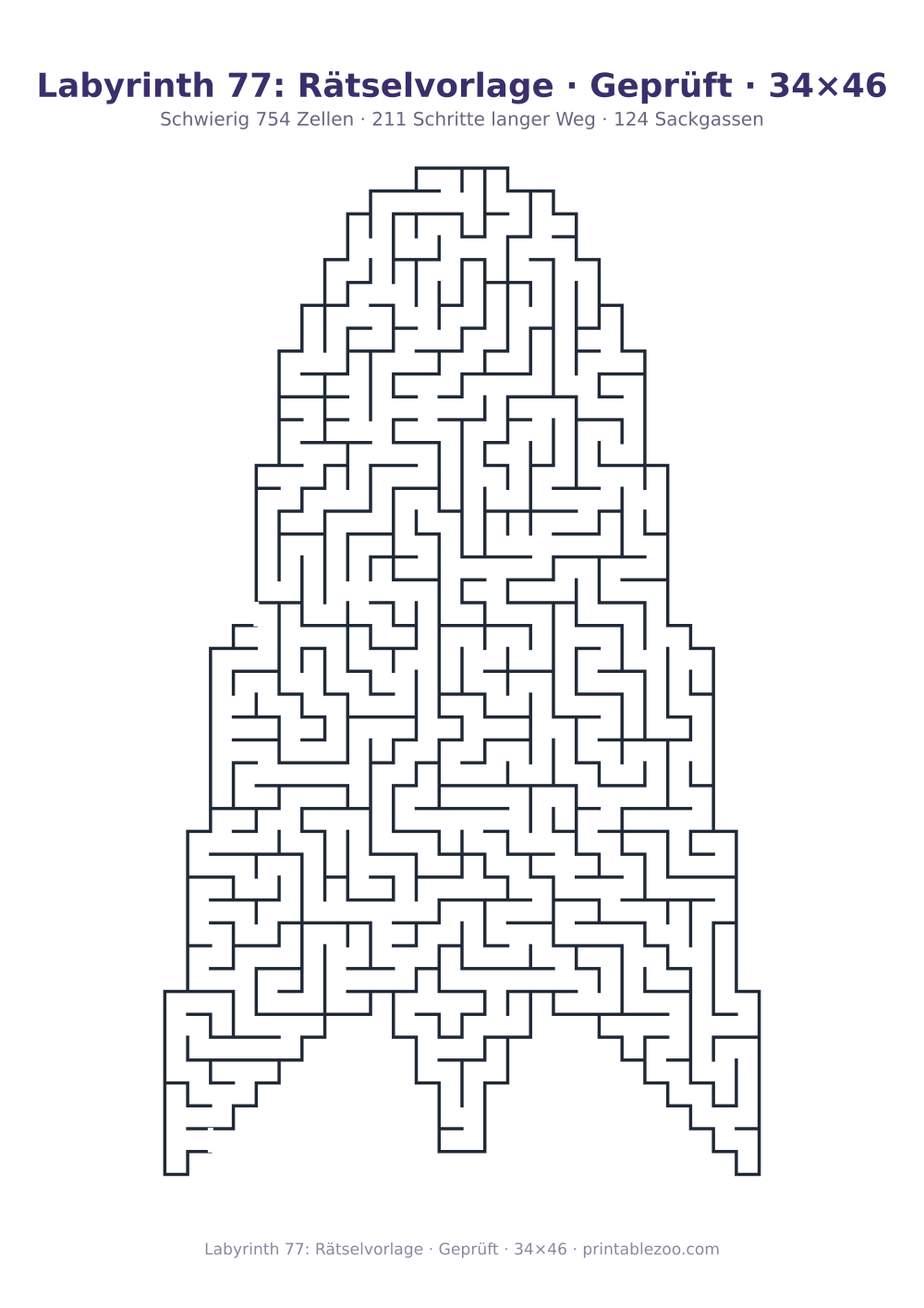 Labyrinth 77: Rätselvorlage · Geprüft · 34×46 als druckfertige Vorschau, Katalognummer 163612 Rätsel Nr. 163612.