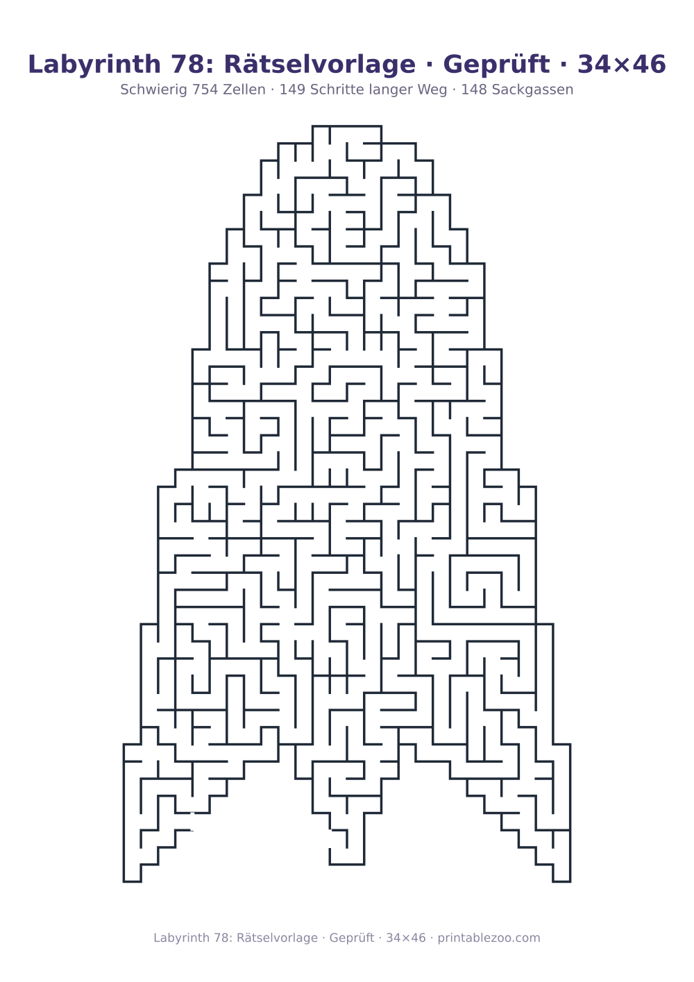 Labyrinth 78: Rätselvorlage · Geprüft · 34×46 als druckfertige Vorschau, Katalognummer 163613 Rätsel Nr. 163613.