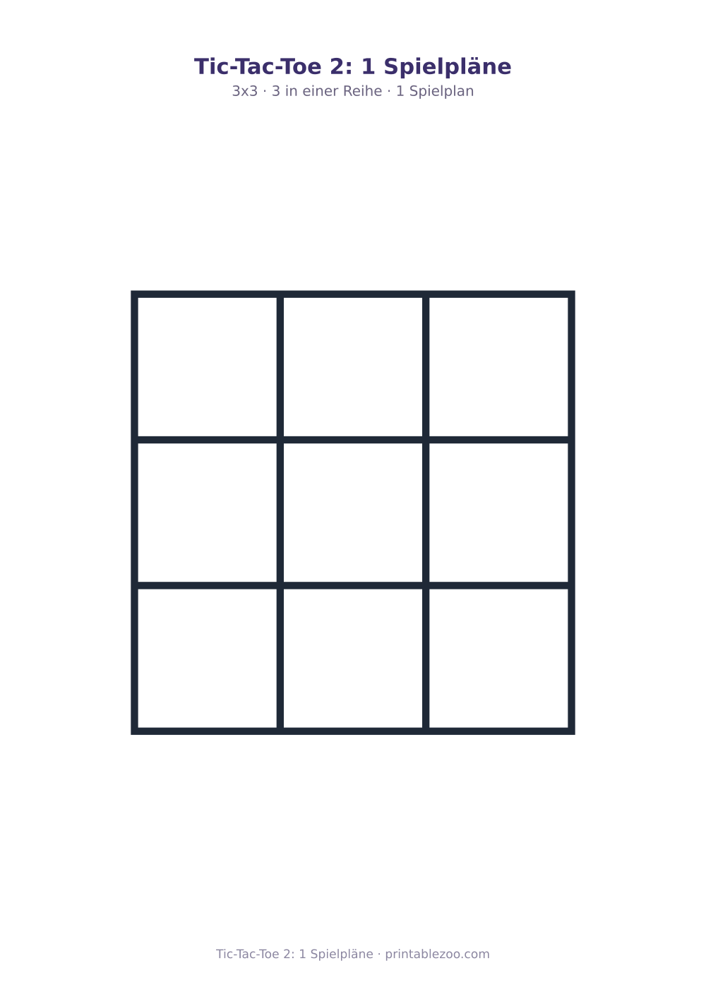 Tic-Tac-Toe 2: 1 Spielpläne als druckfertige Vorschau, Katalognummer 900102