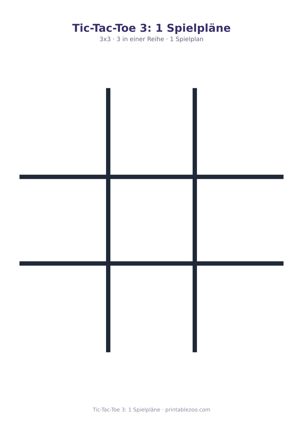 Tic-Tac-Toe 3: 1 Spielpläne als druckfertige Vorschau, Katalognummer 900103