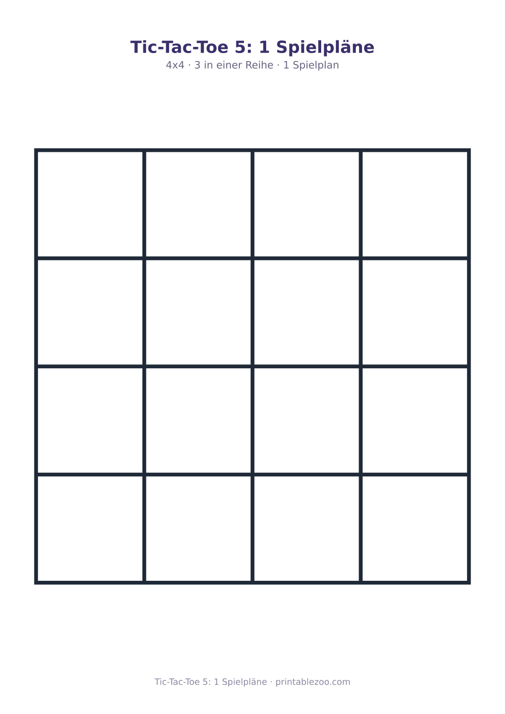 Tic-Tac-Toe 5: 1 Spielpläne als druckfertige Vorschau, Katalognummer 900105