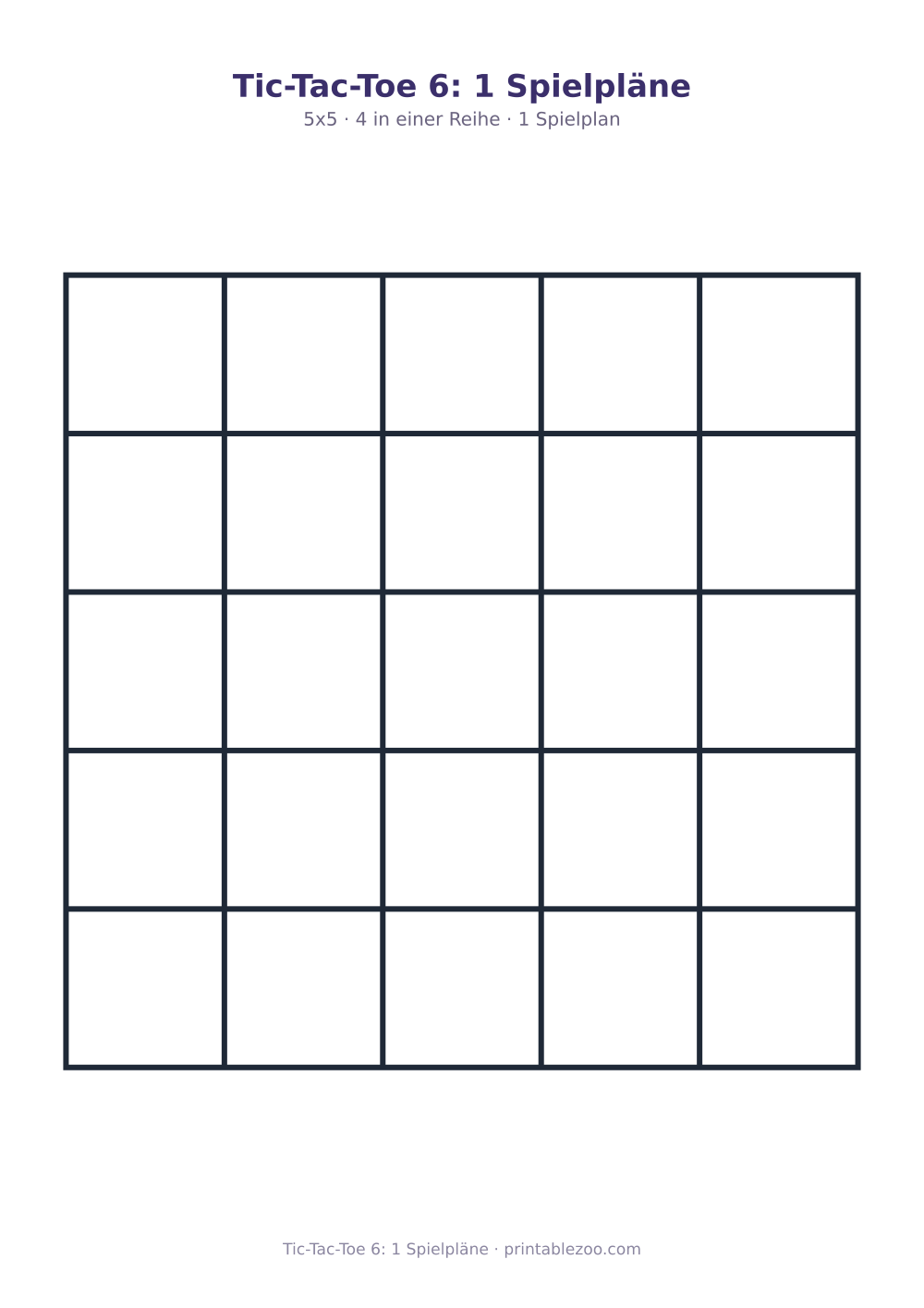 Tic-Tac-Toe 6: 1 Spielpläne als druckfertige Vorschau, Katalognummer 900106