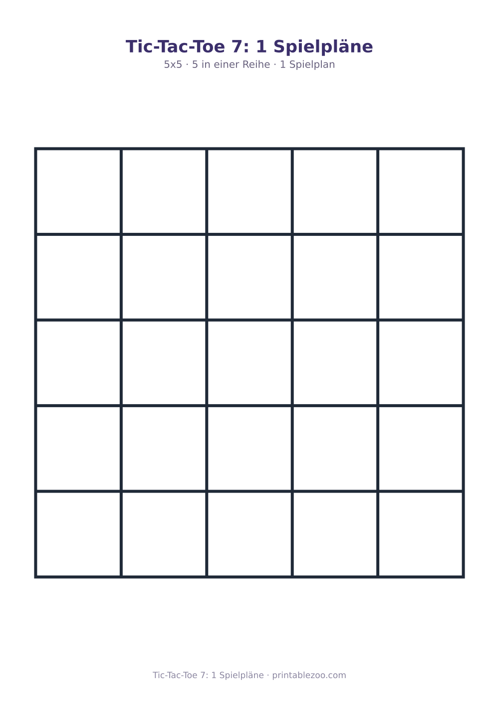 Tic-Tac-Toe 7: 1 Spielpläne als druckfertige Vorschau, Katalognummer 900107