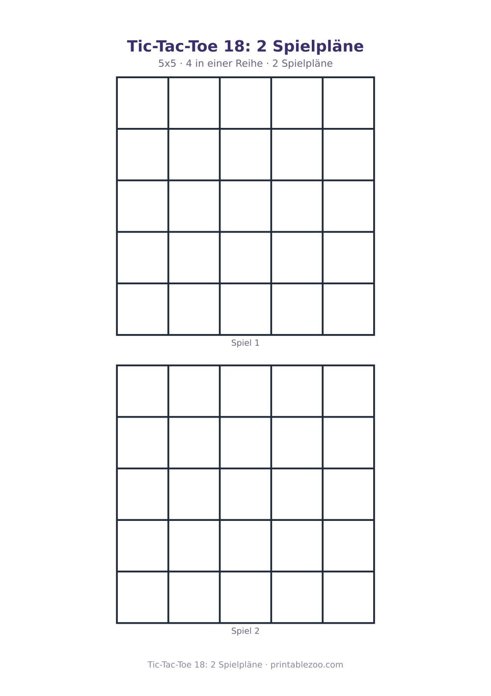 Tic-Tac-Toe 18: 2 Spielpläne als druckfertige Vorschau, Katalognummer 900118
