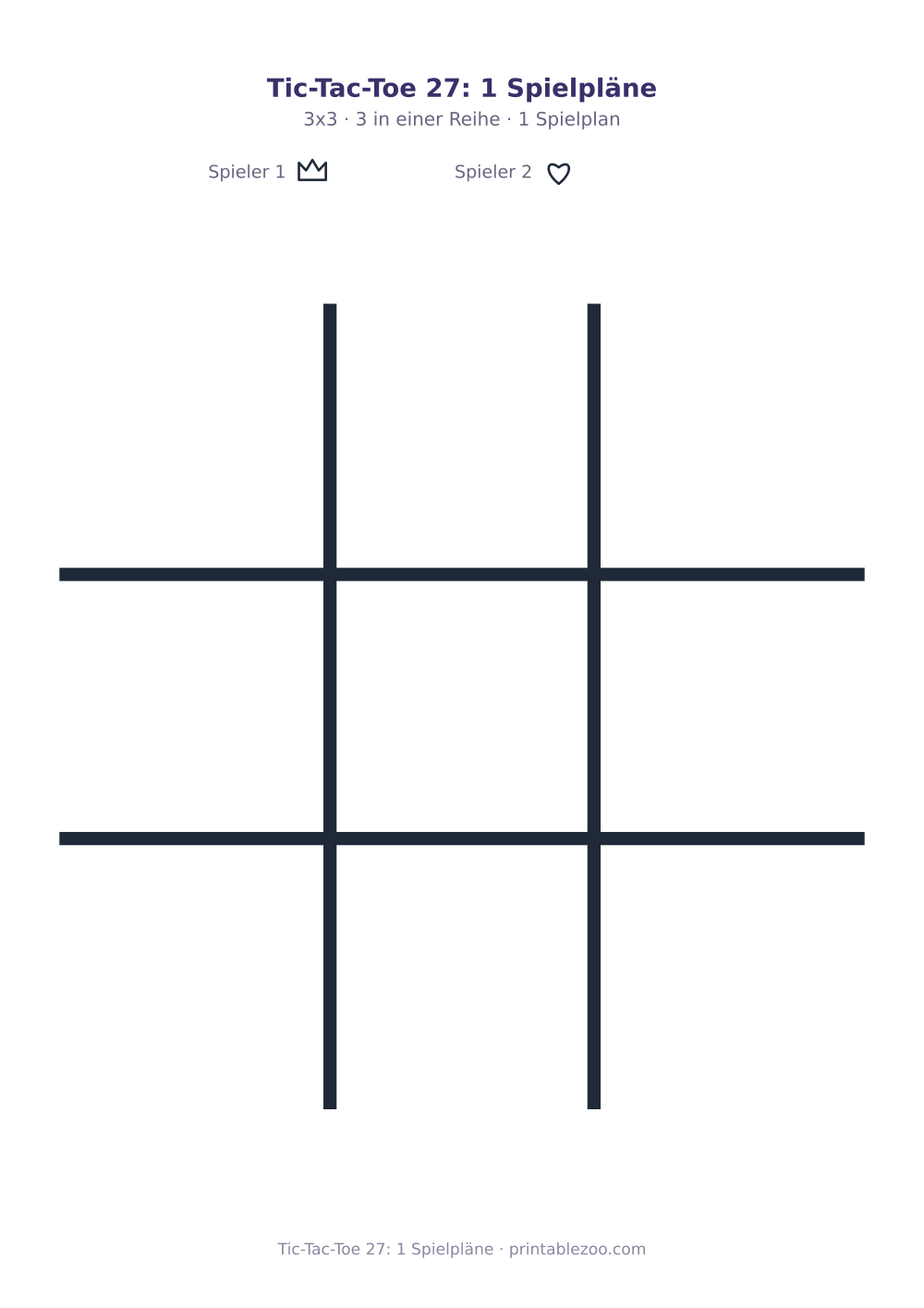 Tic-Tac-Toe 27: 1 Spielpläne als druckfertige Vorschau, Katalognummer 900127