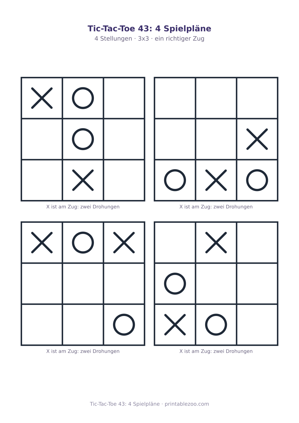 Tic-Tac-Toe 43: 4 Spielpläne als druckfertige Vorschau, Katalognummer 900143