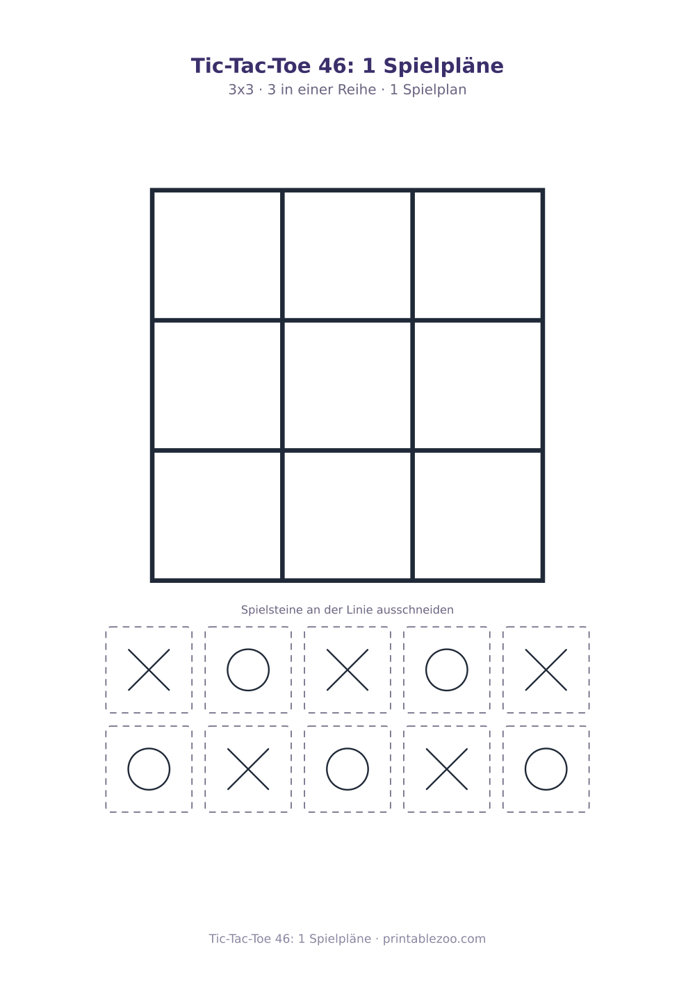 Tic-Tac-Toe 46: 1 Spielpläne als druckfertige Vorschau, Katalognummer 900146