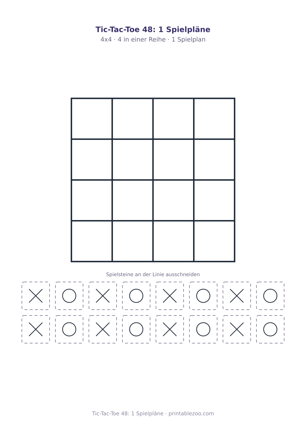 Tic-Tac-Toe 48: 1 Spielpläne als druckfertige Vorschau, Katalognummer 900148