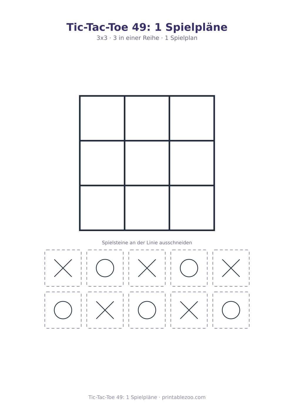 Tic-Tac-Toe 49: 1 Spielpläne als druckfertige Vorschau, Katalognummer 900149