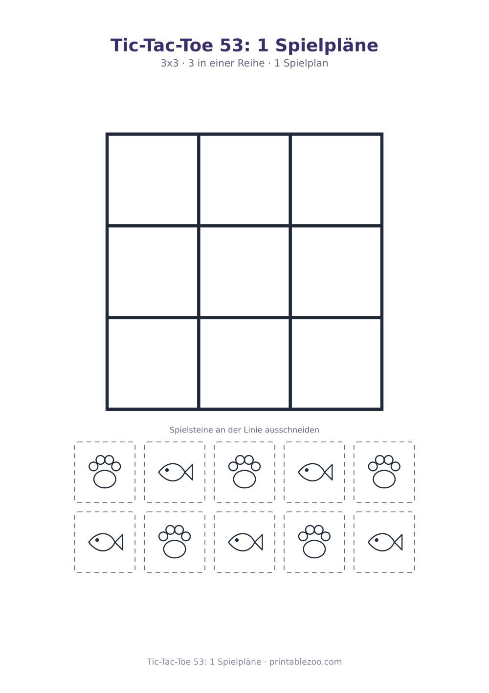 Tic-Tac-Toe 53: 1 Spielpläne als druckfertige Vorschau, Katalognummer 900153